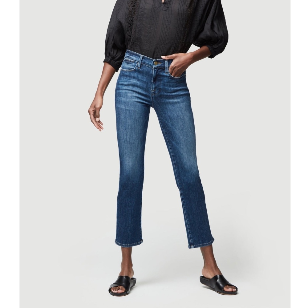 Frame Le High Rise Straight Cropped Stretch Jeans Size 28 - Picture 2 of 16